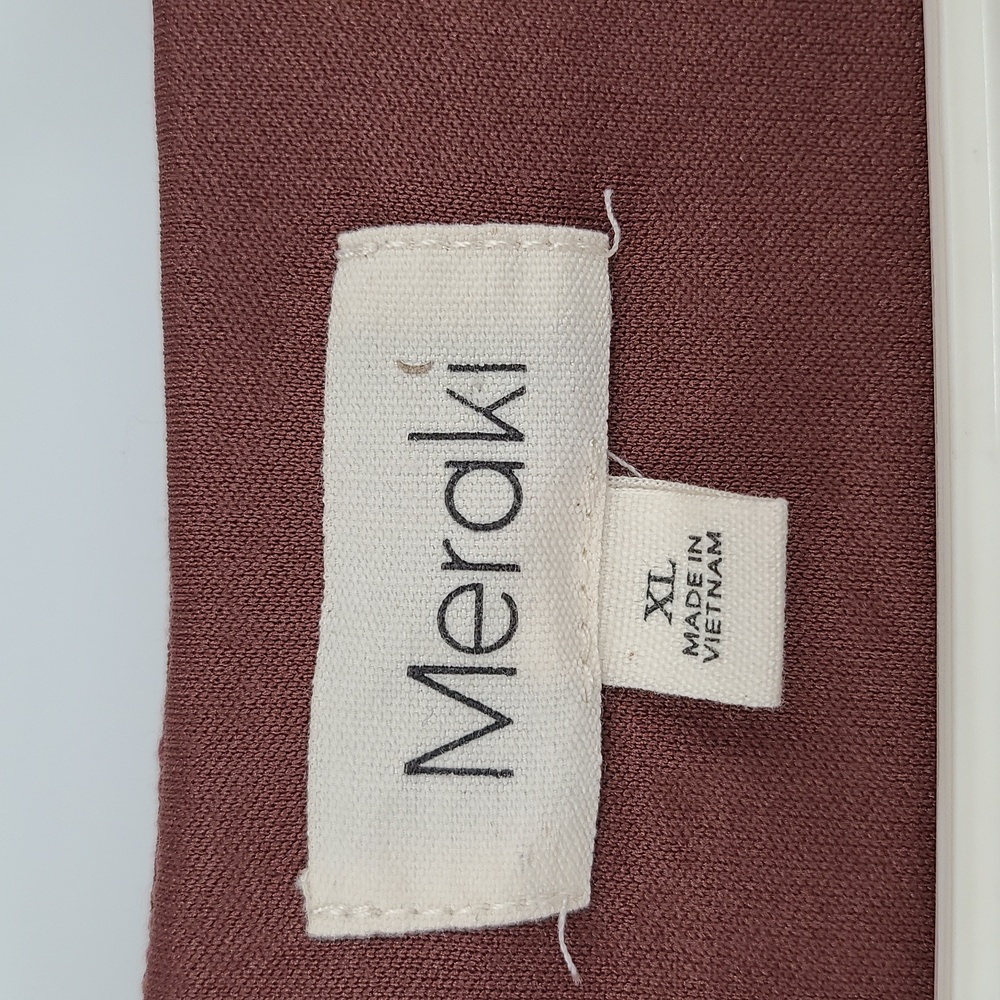 Meraki XL Mauve long sleeve crewneck stretchy bodysuit snap crotch fall cozy - Picture 3 of 4